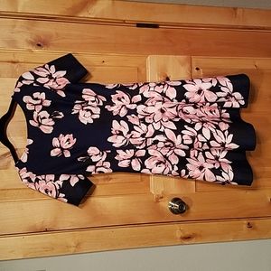 Donna Morgan Fit and Flare dress, pink and blue size 6